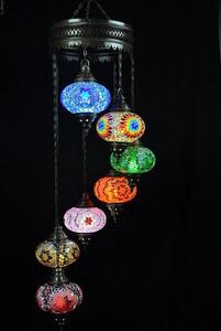 Lampada a sospensione turca Mosaico Lampada orientale marocchina Fatta a mano 7 sfere in tutti i colori