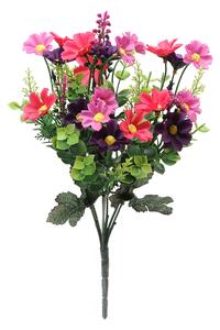 Set 6 Mini Bouquet Artificiali con Margherite Altezza 35 cm Rosa