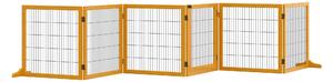 Cancelletto di Sicurezza Pieghevole per Animali Domestici 432x36x70 cm in Legno e Acciaio Giallo