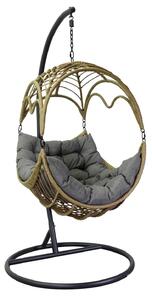 Dondolo Pensile da Giardino 101x101xh200 cm con Cuscini Morris Grigio