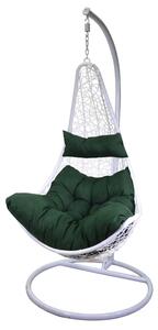 Dondolo Pensile da Giardino 82x65xh124 cm con Cuscini Rialto Bianco