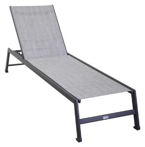 Lettino Prendisole da Giardino 195x55xh31 cm in Alluminio Cleveland Antracite