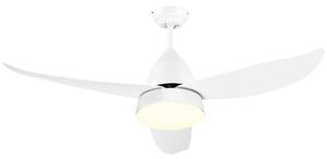 Ventilatore da Soffitto 3 Pale e Lampada LED Ø122x45 cm 6 Velocità Bianco