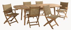 Set da giardino in legno di acacia Vick, set da 7