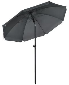 Ombrellone da Giardino Ø180x209 cm in Poliestere e Acciaio Grigio