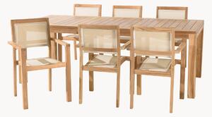 Set da giardino in legno di teak Fun, set da 7
