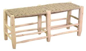 Panchina da Giardino 120x40xh51 cm in Legno Seduta Impagliata Naturale