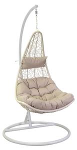 Dondolo Pensile da Giardino 80x69xh200 cm con Cuscini Triton Bianco