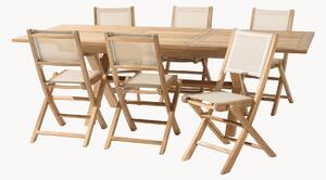 Set da giardino in legno di teak Fun, set da 7