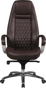 Sedia da ufficio AUSTIN in vera pelle marrone sedia da scrivania 120 KG sedia executive schienale alto con poggiatesta X-XL