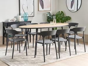 Set di 8 sedie polipropilene resistente colore grigio scuro per interno ed esterno stile moderno Beliani