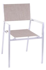 Sedia da Giardino 55x56xh86 cm in Alluminio e Texilene Cleveland Bianco