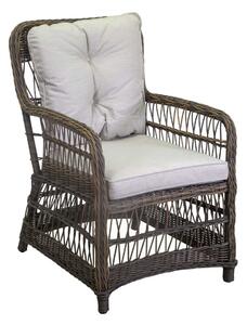Poltrona da Giardino 78x63xh92 cm in Alluminio e Polyrattan Baltimora Grigio
