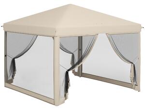 Outsunny Gazebo Barnum Pieghevole Pop-up impermeabilizzato Stile Coloniale 3L x 3l x 2,65H m 4 zanzariere + Sacca per il Trasporto
