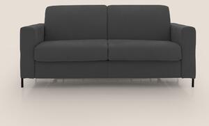 Ortensia divano letto materasso H18 cm con piedi alti in elegante micr