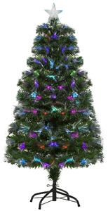 Albero di Natale Artificiale 120 cm in PVC 130 LED Verde