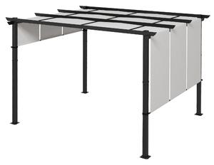 Outsunny Gazebo Pergola Pergolato con 3 Tettucci Regolabili, 3x3.5m, Grigio Chiaro | Aosom Italy