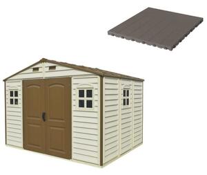 Pavimento per Casetta Box da Giardino 325x240x233 cm in Plastica Grigio