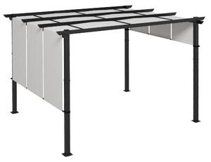 Outsunny Gazebo Pergola Pergolato con 3 Tettucci Regolabili, 3x3.5m, Grigio Chiaro | Aosom Italy