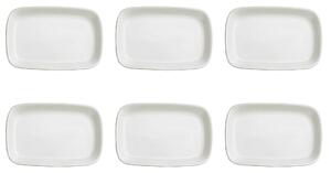Set 6 Vassoi Snack Rettangolari 13x9x1,5 cm in Porcellana Allluminica Kaleidos Aluxina Bianchi