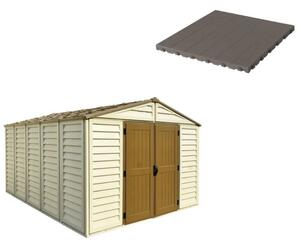 Pavimento per Casetta Box da Giardino 325x398x233 cm in Plastica Grigio