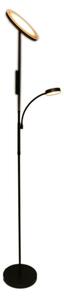 Lampada da terra LED dimmerabile NORA, 25W 230V (2200/3000/4000K) + LED 5W 3000K, nera, con telecomando