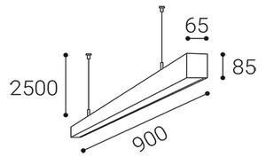 LED2 - Lampada a sospensione LED su cavo LINO LED/24W/230V 3000K/3500K/4000K 90 cm nero