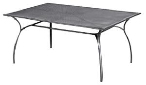 Tavolo Rettangolare da Giardino 160x100 cm in Ferro Vorghini Ameno Antracite