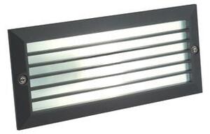 Lampada Segna Passo da Incasso a Parete con Alette Colore Nero da Esterno Linea Walking Sovil