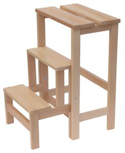 Sgabello Scaletta 60x40x46 cm in Legno Naturale