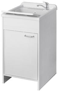 Mobile Lavatoio in PVC 50x50x85 cm 1 Anta Forlani Garden Bianco