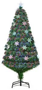 Albero di Natale Artificiale 150 cm 20 luci LED a Forma di Cristallo di Neve