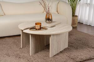Skye Decor, Moira - Travertino, tavolino, travertino, 100 % MELAMINE COATED SNAKE TABLES, 90 x 41 x 90 cm