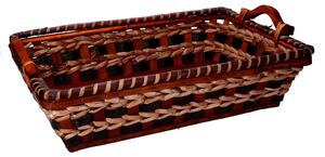 Cesta in Vimini intreccio crema noce rettangolare cm 53x38xh13