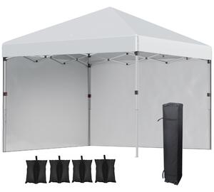 Outsunny Gazebo da giardino pop-up pieghevole regolabile in altezza protezione UV 30+ 2 pareti laterali sacchetto di trasporto incluso