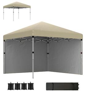 Outsunny Gazebo da giardino pieghevole pop-up regolabile in altezza protezione UV 30+ 2 pareti laterali sacca di trasporto inclusa