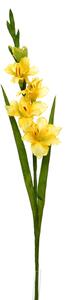 Set 8 Fiori Artificiali di Gladiolo Mini Altezza 74 cm Giallo