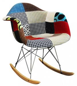 Poltrona Dondolo Moritz 53x47x82 h cm in Legno Patchwork