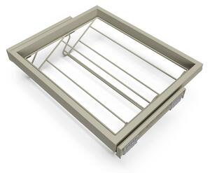 Kit Cassetto Portascarpe e Telaio per Armadio 600 mm in Alluminio e Plastica Emuca Grigio Pietra
