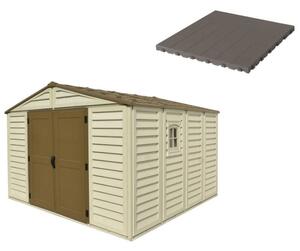 Pavimento per Casetta Box da Giardino 325x319x233 cm in Plastica Grigio