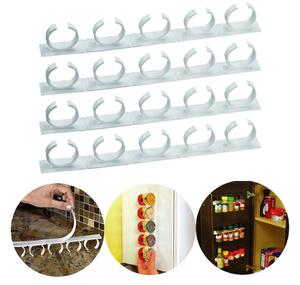 Set 4 strisce con 5 clip porta spezie adesive su tutte le superfici