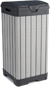 Pattumiera Differenziata Contenitore per Esterno 41x41x87,5 cm in Resina Keter Rockford Grigio