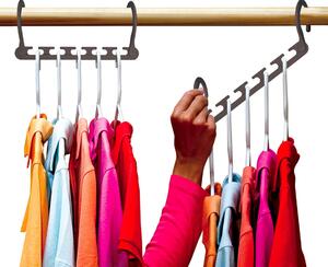 Set 10 Supporti grucce organizer per vestiti salvaspazio