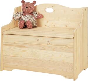 Cassapanca Baule in Legno Abete Grezzo 85x43x70cm Fumer Uno