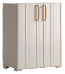 Armadio da Esterno 1 Ripiano 80x45x98H cm in Plastica Keter Groove Basso Sabbia/Beige