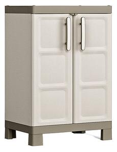 Armadio da Esterno 2 Ripiani 65x45x97H cm in Plastica Keter Excellence Basso Beige/Tortora
