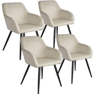 Tectake sedia marilyn effetto velluto, gambe nere