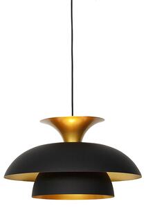Lampada a sospensione intelligente nera con oro incl. Wifi G95 - Titus