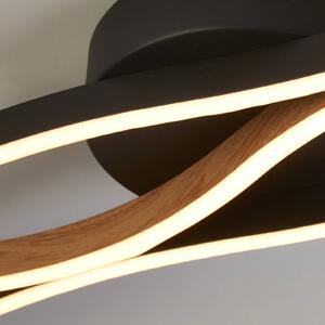 Searchlight Plafoniera LED Bloom Swirl nero/legno