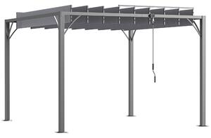 Outsunny Pergola Moderno bioclimatica con lamelle orientabili a 135° e 16 viti di espansione, UV 50 e alluminio, 4x3 m, grigio | Aosom Italy